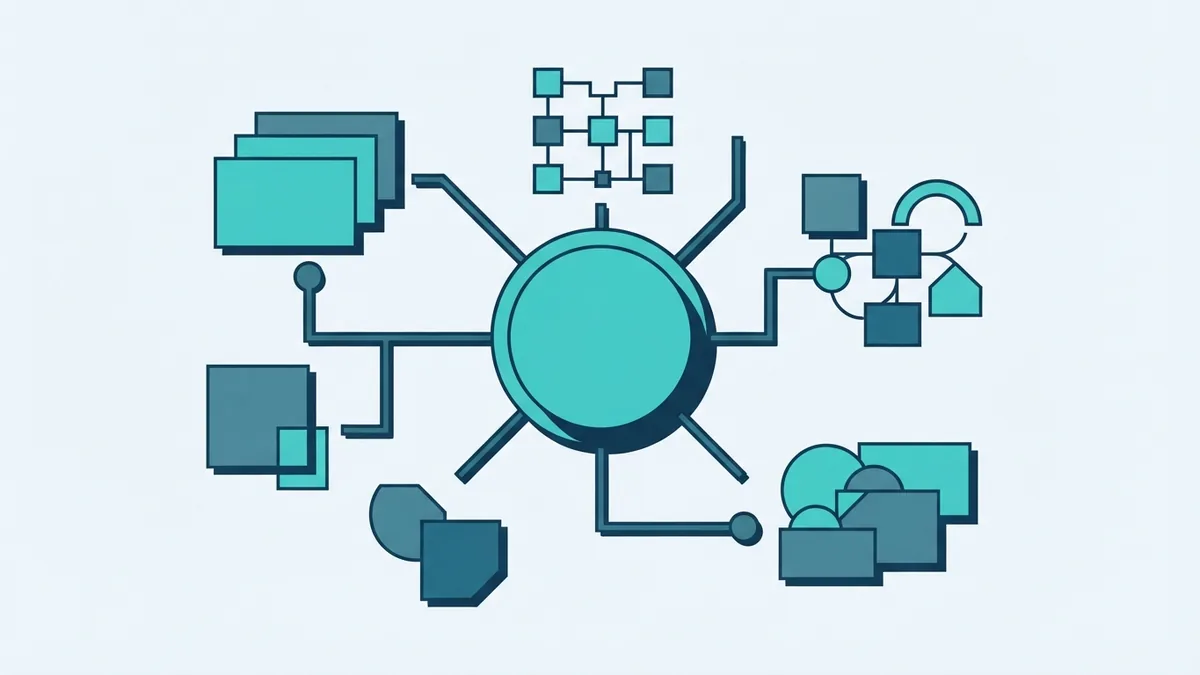 Geometric automation node connecting software modules in a clean technical system