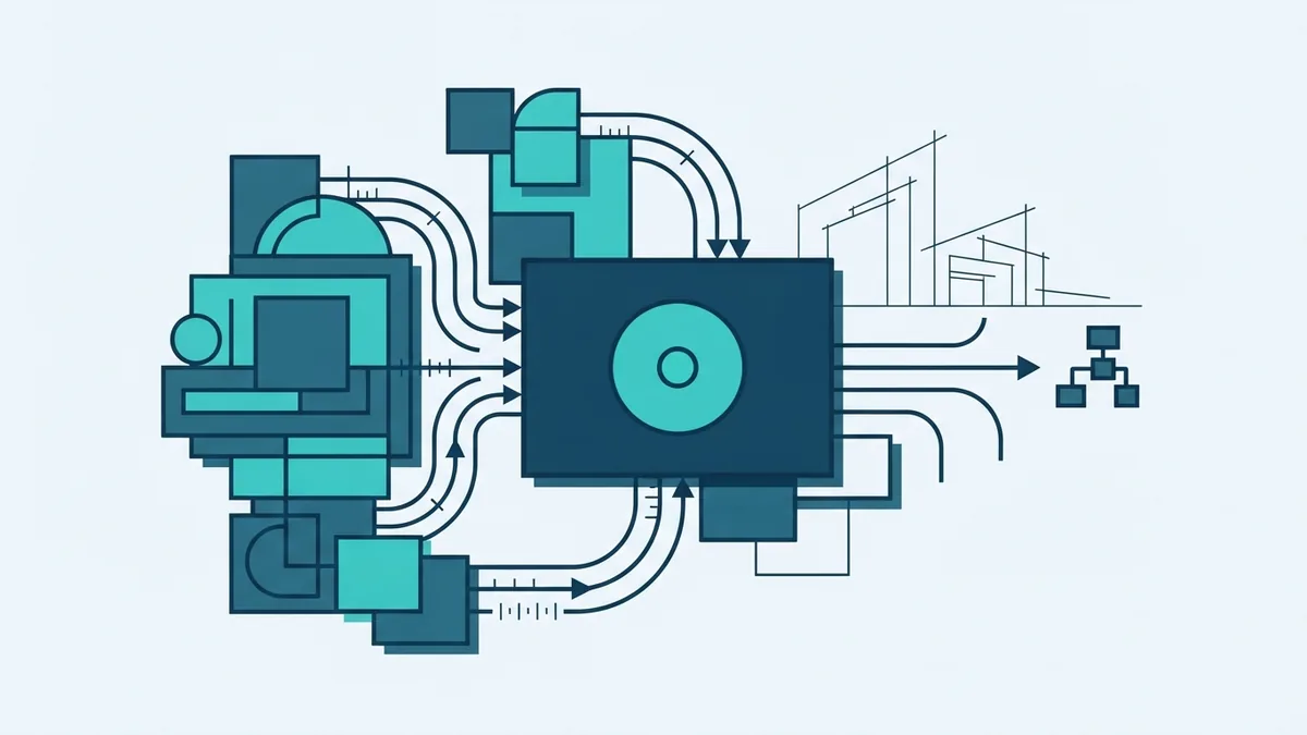 Abstract project blocks showing API access control and tracked data flow