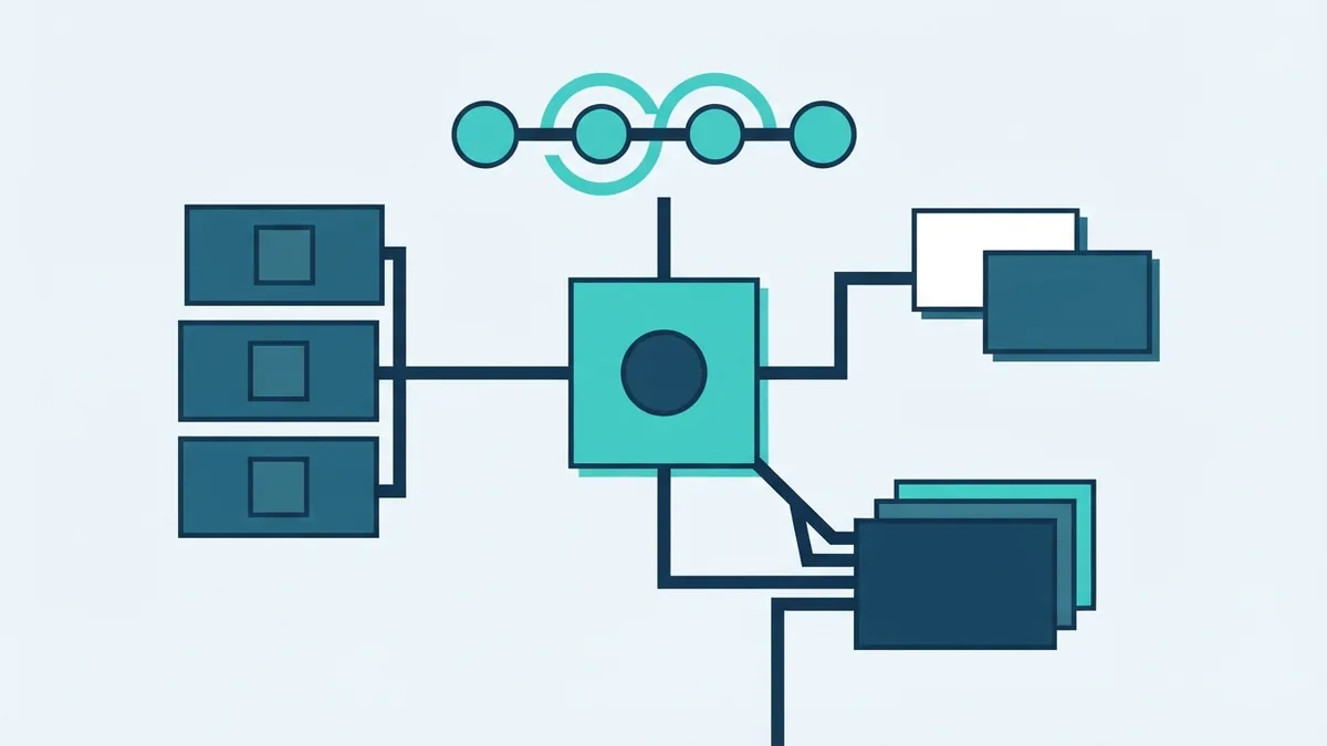 Different access paths for web APIs Abstract web API access types shown as linked service nodes and connected blocks