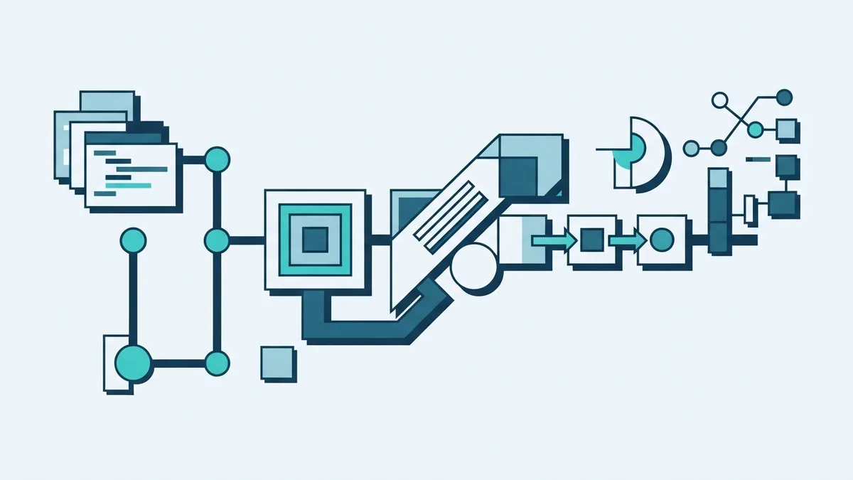 Geometric software delivery pipeline with connected stages for Agile project work