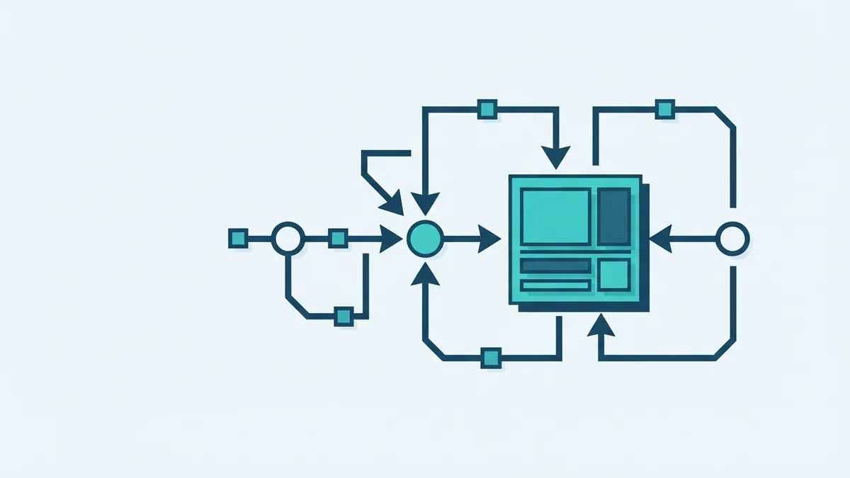 Geometric feedback loop showing repeated MVP testing and product refinement