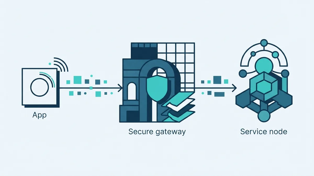 Geometric app and API gateway showing a simple path for sending data
