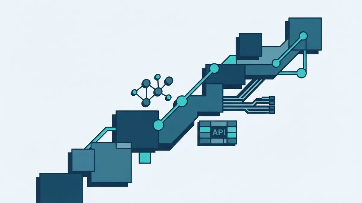 IT career growth pathway Geometric career growth path linking IT skills, cloud work, and technical project outcomes