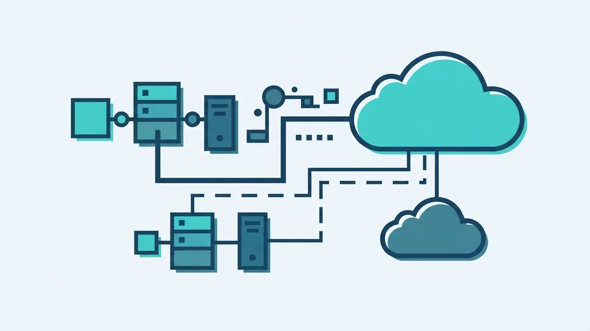 Staged migration of connected system blocks with a clear fallback route to support safe cutover