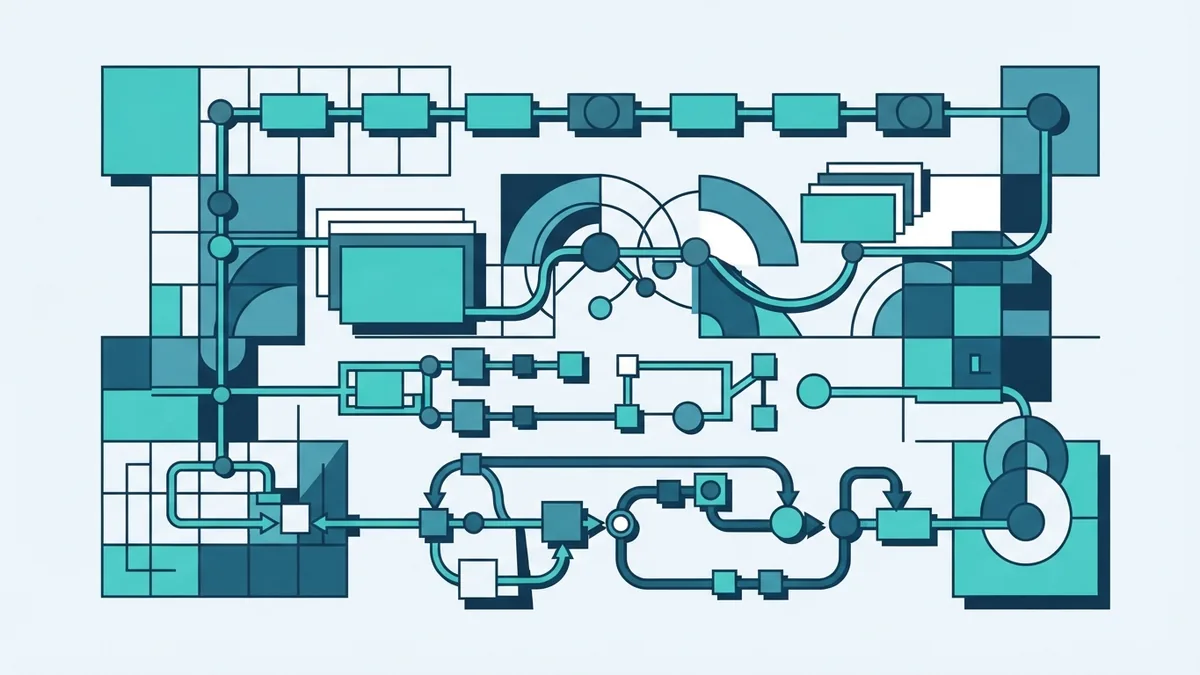 Abstract software development models Abstract geometric paths representing different software development models