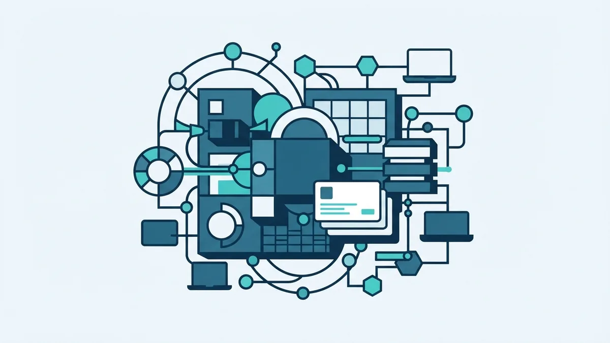 Structured software project system Geometric software system structure showing control, quality, and connected project work