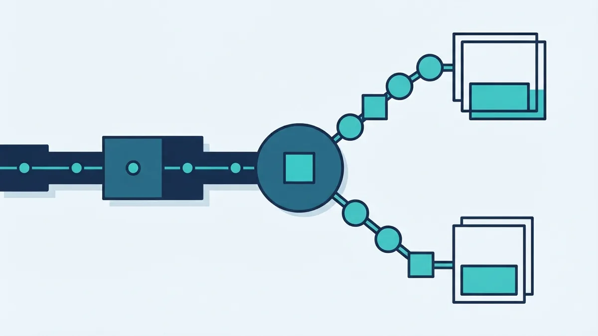 Change and project risk A fixed system pathway meets a branching point to show the risk of late project changes