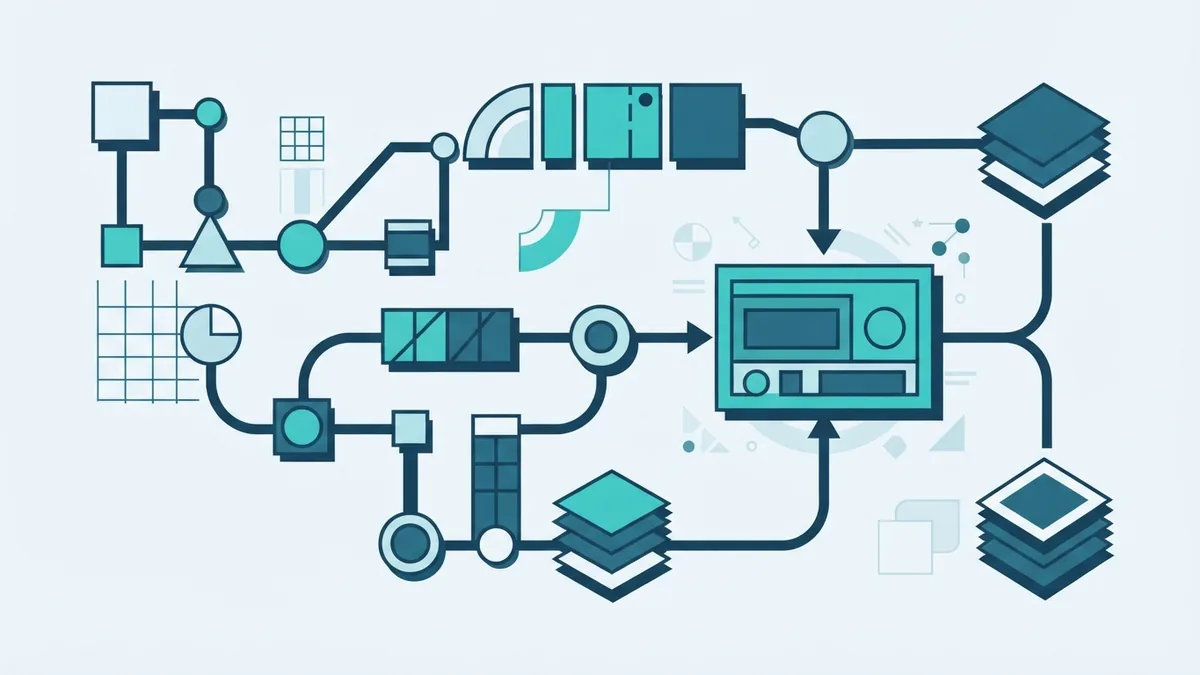 CRM data flow across business systems Geometric CRM data pipeline connecting customer information sources